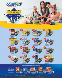 Encarte Cometa Supermercados Página 1: Azeite de oliva gomes da costa €34,99, Leite condensado itambé semidesnatado €6,09