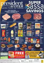 President Hyper catalogue Page 1: Pork Leg Chops €49,99, Idlani Super Maize Meal €69,99