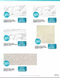 Catálogo Dap Ducasse Página 3: Cerámica muro mate €25.994,00, Carraa white reck €20,24