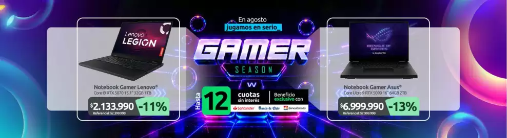 Catálogo PC Factory Página 4: Asus - notebook gamer €6.999.990,00