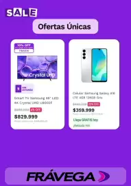 Catálogo Frávega Página 3: Samsung smart tv 55" led 4k crystal uhd u8000f €829.999,00, Samsung Galaxy A16 €359.999,00