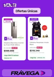 Catálogo Frávega Página 4: Nespresso cafetera inissia black €218.340,00, Electrolux heladera inverter €999.999,00