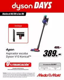 Folleto MediaMarkt Página 2: Dyson - aspirador escoba v10 konicaltm €389,00