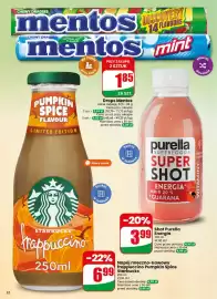 Dino gazetka tydzień 36 Strona 52: Drops Mentos Discovery 14 flavours €1,85, Shot Purella Energia €3,99