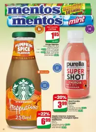 Dino gazetka tydzień 36 Strona 52: Drops Mentos Discovery 14 flavours €1,85, Shot Purella Energia €3,99