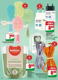 Dino gazetka tydzień 36 Strona 66: Ładowarka sieciowa USB-A + USB-C €8,99, Świeca zapachowa w szkle rozmaryn Bolsius €9,99