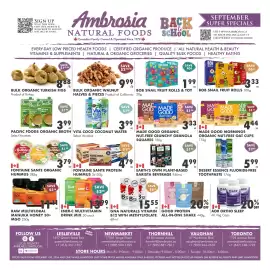 Ambrosia Natural Foods flyer Page 1