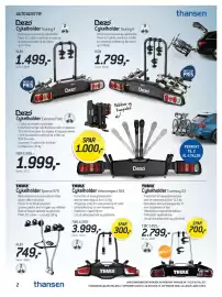 Thansen tilbudsavis Side 2: Thule Cykelholder Euroway G2 €2.799,00, Thule Cykelholder Velocompact 924 €3.999,00