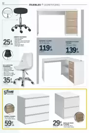 Catálogo E.Leclerc Página 12: 5 five simply smart - comoda 3 cajones €59,95, Escritorio 3 cajones €119,95