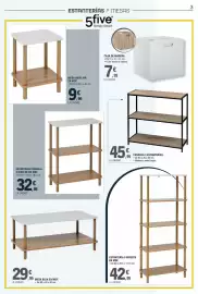 Catálogo E.Leclerc Página 3: 5 five - estantería consola 3 niveles en mdf €32,95, 5 five - estantería 5 niveles en mdf €42,95