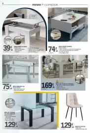 Catálogo E.Leclerc Página 6: Mesa centro elevable €39,95, Juego de 6 sillas €129,00