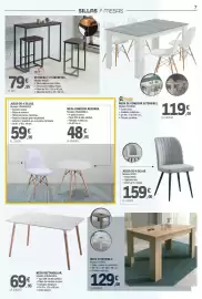 Catálogo E.Leclerc Página 7: Mesa extensible €129,00, Fores - mesa de comedor extensible €119,00