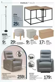 Catálogo E.Leclerc Página 8: 5 five simply smart - pouf plegable €17,95, 5 five simply smart - mesas nido €25,95