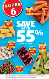 Aldi leaflet week 37 Page 18: Carrots €0,29, Conference Pears €1,09