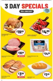 IGA catalogue Page 2: Virginian Leg Ham Sliced or Shaved €16,99, Pane Di Casa Loaf Selected Varieties €3,99