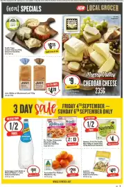 IGA catalogue week 36 Page 4: Lemnos Haloumi €4,95, Just. White or Wholemeal Loaf €4,20