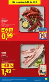 Lidl gazetka Strona 11: Boczek góralski Kabanos €1,49, Kiełbasa śląska duża paczka Morliny €0,99