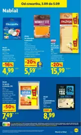 Lidl gazetka Strona 61: Ser gouda w kawałku XXL Pilos €7,49, Ser wysokobiałkowy w plastrach Pilos €8,99