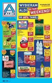 ALDI gazetka tydzień 36 Strona 1: Szynka konserwowa Krakus €15,79, Kawa mielona Jacobs Krönung €25,99