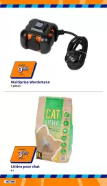 Catalogue Action semaine 36 page 17: Werckmann Multiprise €9,99, CAT LITTER €3,29