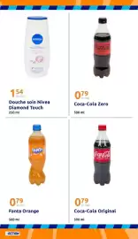 Catalogue Action semaine 36 page 24: NIVEA Douche soin Diamond Touch €1,54, Coca-Cola Zero €0,79