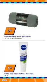 Catalogue Action semaine 36 page 30: NIVEA Crème pour les mains Aloe vera €1,79, Hotel Royal Drap-housse en jersey €5,99