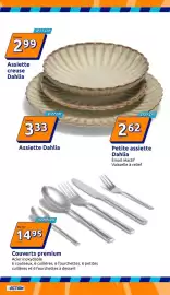 Catalogue Action semaine 36 page 5: Couverts premium €14,95, Dahlia Assiette creuse €2,99
