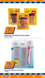Volantino Action settimana 36 Pagina 14: Snack per cani Pinky Chewy Sticks €1,49, Soft touch shaving system €2,49