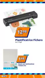 Volantino Action settimana 36 Pagina 15: Plastificatrice Fichero €12,98, Buste per laminazione Fichero A3 €1,48