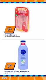 Volantino Action settimana 36 Pagina 31: Lozione per il corpo Nivea Cocco €3,49, Sour Belts Caramelle aspre €1,49