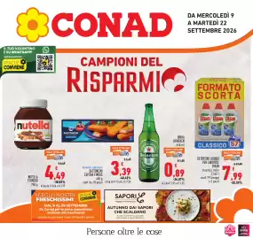Volantino Conad Pagina 1: NUTELLA FERRERO €4,49, Detersivo Liquido per Lavatrice Dixan €7,99