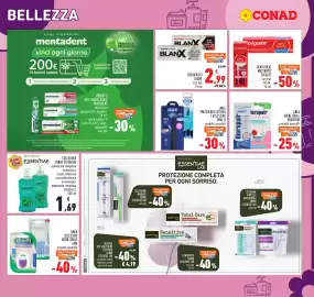 Volantino Conad Pagina 23: Dentifricio Blanx €2,99, Collutorio Conad Essentiae €1,69