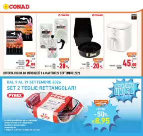 Volantino Conad Pagina 25: PILE STILO, MINISTILO PLUS DURACELL €2,99, FRIGGITRICE ESSENTIAL XIAOMI €45,00