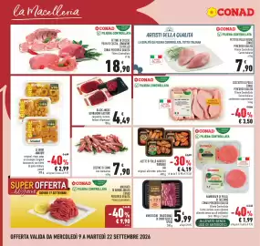 Volantino Conad Pagina 6: Fettine di coscia, polpa di coscia, lombatine di vitello €18,90, Petto Di Pollo Intero €7,90