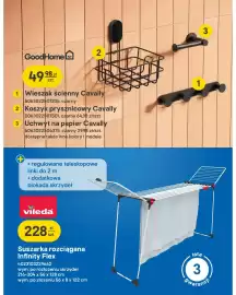 Castorama gazetka Strona 16: Suszarka rozciągana Vileda Infinity Flex €228,00, Koszyk prysznicowy GoodHome Cavally €64,98