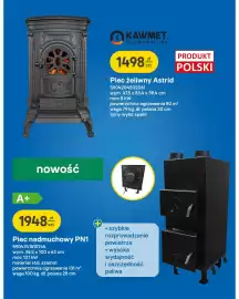 Castorama gazetka Strona 20: Piec żeliwny Kawmet Astrid €1.498,00, Piec nadmuchowy €1.948,00