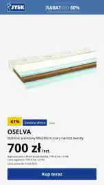 JYSK gazetka Strona 1: Materac piankowy OSELVA 80x200 cm szary bardzo twardy €700,00