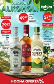 Żabka gazetka | Alkohole Strona 1: Whisky Grant's €49,99, Wódka smakowa Soplica Cytrynówka €27,99