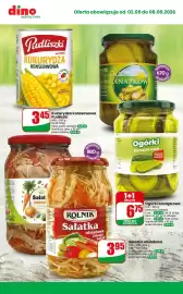Dino gazetka tydzień 36 Strona 10: Kukurydza konserwowa Pudliszki €3,45, Ogórki kanapkowe €3,37