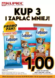 Kupiec gazetka tydzień 36 Strona 4: Ciastko biszkoptowe Lubisie z nadzieniem mlecznym €1,00