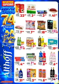 Encarte Althoff Supermercados Página 1: Vinho canção platinum €14,90, Cerveja schin pilsen lata €2,69