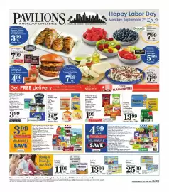 Pavilions weekly ad week 36 Page 1: Nabisco Oreo Cookies €3,99, Surfside Variety €13,99