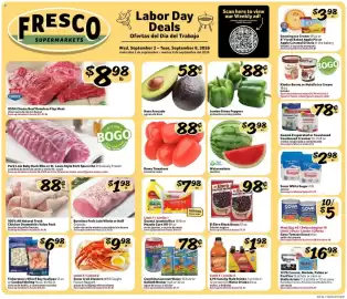 Fresco y Más weekly ad week 36 Page 1: Guamá Jasmine Rice or Mazola Corn Oil €7,98