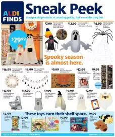 Aldi weekly ad week 37 Page 1: Disney halloween coir €9,99, Little Town Huggable Plush €9,99