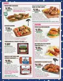 Central Market weekly ad week 36 Page 3: Fresh Salmon Burgers €4,99, Fresh Pork Sausages €4,99
