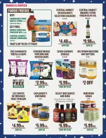 Central Market weekly ad week 36 Page 4: Covered Bridge popcorn and potato chips €2,99, Seven Sundays cereals €5,99