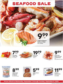 Coborn's weekly ad week 36 Page 12: Cold Water Lobster Tail €7,99, No Name Salmon Fillets €11,99