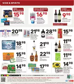 Coborn's weekly ad week 36 Page 1: Heineken or Stella Artois €14,98, Malibu Rum €21,98