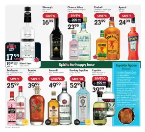 Sobeys Liquor flyer week 36 Page 3: Olmea Altos Margarita €23,99, Fireball Cinnamon or Blazin' Apple Whisky €23,99