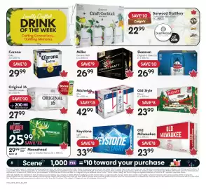 Sobeys Liquor flyer week 36 Page 9: Miller genuine draft €26,99, Keystone light €33,99